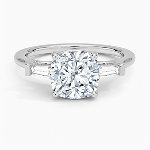 Bague BOJ 088 en argent 925 avec halo de pierres et griffes, solitaire en moissanite taille coussin 2 carats couleur D VVS1 certifiée GRA, prix bas - Product Image 1
