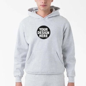 Bulk 10oz Midweight Fleece Hooded Sweatshirt Custom Logo Screen Print DTF Blank <b>Hoodie</b> USA - Product Image 1