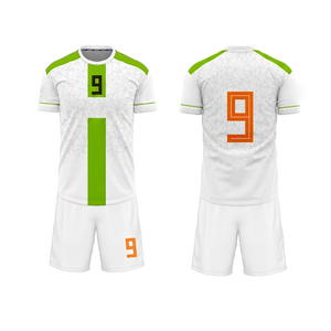 Maillot de football personnalisé pour homme, bleu, col en V, manches courtes, 100 % polyester, anti-humidité, tenue d'équipe, numéro 10 imprimé au dos - Product Image 2