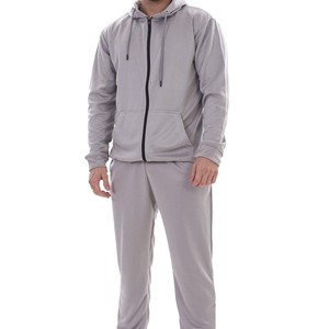 Mens <b>Plain</b> <b>Tracksuit</b> Zipper Polyester Ribbed Hooded Sweatshirt Jogger Mens Hooded Personalized Logo Embroidery <b>Plain</b> Color - Product Image 1