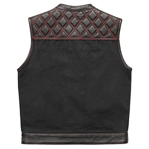 Gilets classiques en cuir véritable pour hommes, gilet en cuir sans manches 100% cuir de qualité supérieure pour hommes - Product Image 3