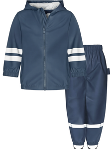 Ensemble imperméable de gros avec veste à capuche et pantalon, tenue décontractée pour l'extérieur, idéal pour le camping, en polyester - Product Image 1