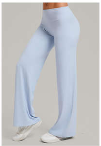 Leggings de yoga évasés en tricot taille mi-haute pour femmes, respirants, écologiques, extensibles, pour la gym et le fitness, couleurs personnalisables - Product Image 2