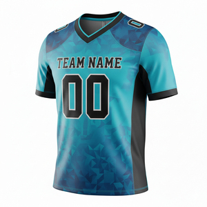 Maillot de football vert à col en V pour homme, manches courtes, anti-humidité, imprimé par sublimation, coupe classique, vêtement adulte - Product Image 2