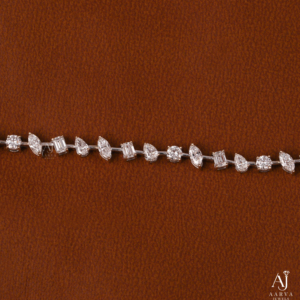 AARVA JEWELS Pulsera de tenis de moissanita con corte brillante redondo, engaste de bisel, chapado en rodio, plata 925, de lujo para mujer, para boda - Product Image 6