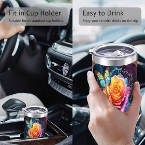 Stainless Steel Tumbler 20oz Double Wall Vacuum <b>Insulated</b> Modern Design Travel <b>Mug</b> - Product Image 4