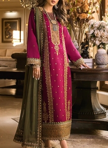 High Quality Women Latest Embroidered 3 Piece <b>Dress</b> <b>Party</b> Readymade Indian And Pakistan <b>Dress</b> - Product Image 6