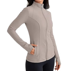 Best Superior Quality <b>Women</b> Winter Yoga Jacket Canvas <b>Mesh</b> Asymmetric Front Zipper Lightweight Long Sleeve Breathable - Product Image 4