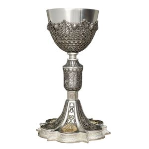 Awesome Chalice Shinny Brass Color Also Customized With Etching Design Chalice is handmade high-quality brass church supplies - Product Image 2