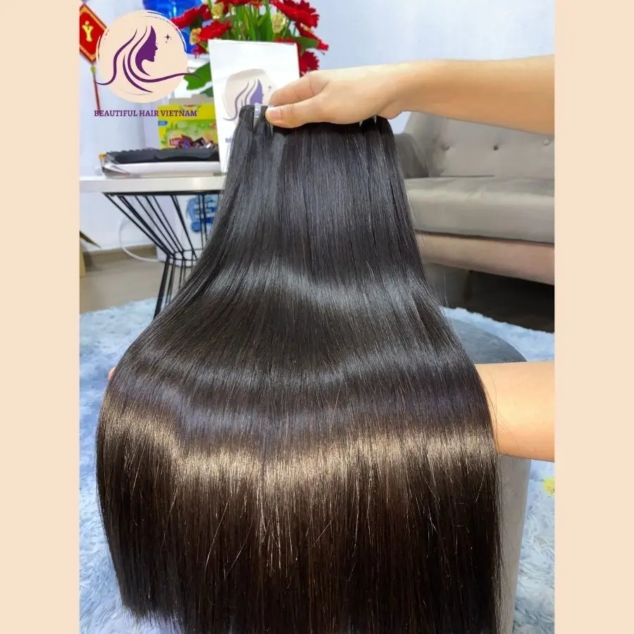 Best Natural Long Black Vietnamese Human Super Silky Bone Straight Hair Weaves  Frontal Wig Human Hair  HD Lace Frontal Wig