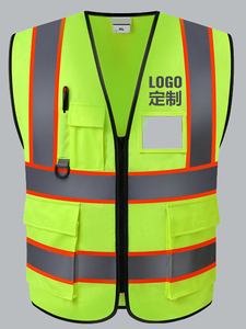 Gilet de sécurité haute visibilité en polyester imperméable et réfléchissant de classe 2 ANSI/EN ISO avec logo personnalisé - Product Image 6