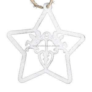 Coeur décoratif suspendu en fer avec revêtement en poudre blanche fini pour la décoration de la maison et d'autres décorations de Noël - Product Image 6