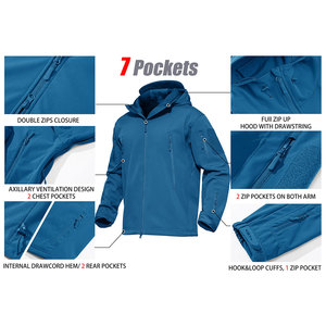 Veste Softshell Décontractée à Capuche pour Homme OEM, en Toile, Coupe-Vent, Résistante à l'Eau, Légère, Respirante, Entièrement Zippée, Personnalisable sur le Devant - Product Image 6