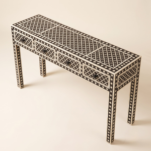 Table console artisanale en os incrusté, mobilier moderne indien pour salon et chambre, qualité garantie pour entrepôt d'entrée - Product Image 3