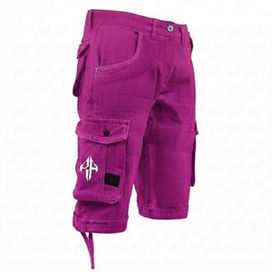 Pantalones Cortos de Mezclilla para Hombre, de Alta Calidad, con Estampado de Serigrafía, Estilo Jeans, de Pierna Ancha, Material Spandex/Poliéster - Product Image 4