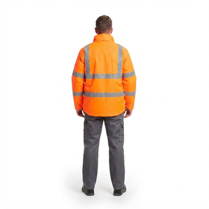 เสื้อแจ็คเก็ตสะท้อนแสงสำหรับผู้ชาย สีส้ม โพลีเอสเตอร์ ชุดทำงาน - Product Image 5