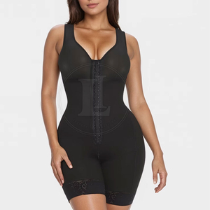 Women Deep V Neck One Piece <b>Shapewear</b> With Mesh Tummy Control Shorts Black Spandex Nylon Seamless Fit - Product Image 3