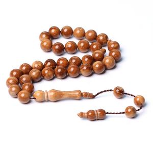 Perles de prière islamiques traditionnelles en bois naturel écologique, faites à la main, polies, pour le Zikr quotidien - Product Image 5