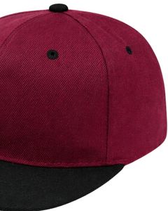 Casquette Snapback à visière plate personnalisée bordeaux et noire pour hommes et femmes, réglable, en coton, style baseball, streetwear décontracté, qualité supérieure - Product Image 4