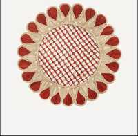 Set de table rond en bambou fait main vert, style bohème, tissage naturel, diamètre 450 mm