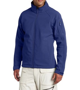 <b>Men's</b> <b>Blue</b> Soft Shell Jacket Windproof Zip Fly Stand Collar Regular Fit Outdoor Hiking Clothing - Product Image 1
