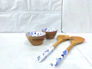 Chất Lượng Cao Nhật Bản Tùy Chỉnh Gỗ Gốm Ngâm Bát Đặt Dùng Một Lần Đại Dương Cá Tráng Men Phục Vụ Salad Cà Ri Đảng - Product Image 2