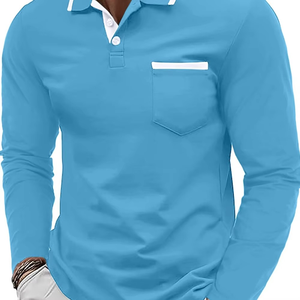 Polo de Manga Larga para Hombre, Transpirable, Casual, para Golf, con Bolsillo, Suministro de Fábrica, Superventas - Product Image 5