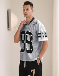 <b>Men</b> Mesh Training Jersey Wholesale Breathable <b>V</b> <b>Neck</b> Number Print Short Sleeve Sports Tee Manufacturer - Product Image 6