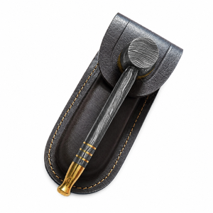 Jexmoo Pipa de Fumar Reutilizable de Acero de Damasco de Lujo Hecha a Mano con Funda de Cuero, Regalo para Papá, Esposo, Novio - Product Image 3