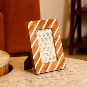 Premium Handmade Wood Inlay Photo <b>Frame</b> <b>4x6</b> | Luxury Tabletop Picture <b>Frame</b> | Home Decor & Gift Item - Product Image 5