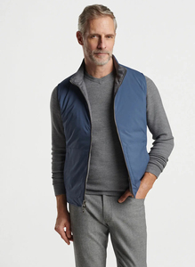 Chaleco Acolchado Impermeable Gris para Hombre, Cuello Alto, Sin Mangas, Cierre de Cremallera, Ligero, Informal, ODM - Product Image 3
