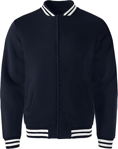Veste universitaire classique pour homme de haute qualité, col montant, boutonnée, avec lettres, réversible, respirante, poches, tissu tissé, pour l'hiver - Product Image 5