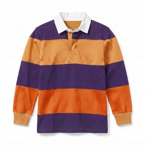Maillots de rugby en coton épais et lourd, polos classiques à manches longues, vêtements d'équipe, maillot de rugby à rayures horizontales - Product Image 1
