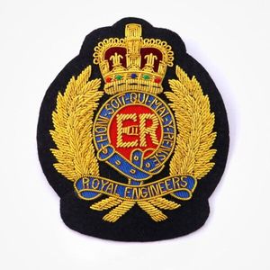 Parche bordado de caballería con corona real premium, insignia de cresta dorada Zari hecha a mano para chaquetas, blazers y uniformes. - Product Image 6