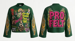 T-shirt pour homme en coton 100% à manches courtes, surdimensionné, style streetwear, avec motif flamme, personnalisable en gros - Product Image 3