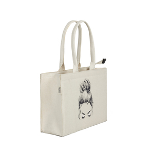 Sac fourre-tout en toile de coton vierge avec poignée, personnalisable avec logo imprimé, design robuste, prix abordable, vente en gros - Product Image 6