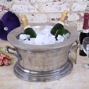 Bac à glace décoratif antique pour champagne et vin, avec piédestal, pour bar à domicile, seau à glace portable en métal pour bière et vin - Product Image 6
