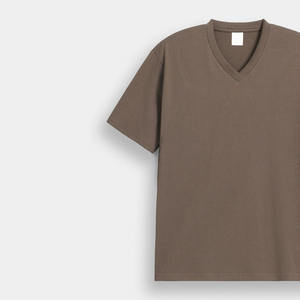 T-shirt unisexe à manches courtes bicolore en coton doux, col en V, pour l'été, 100% coton, décontracté, à porter au quotidien - Product Image 3