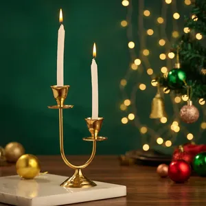 Candelabro de Metal de Dos Pilares, Portavelas Doble Decorativo para Decoración del Hogar, Centro de Mesa, Comedor, Sala de Estar, Dormitorio - Product Image 6