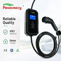 Chargeur EV portable 7kW 32A Mode 2 230Vac IP67 avec protection contre les fuites RCD, écran LCD et courant réglable pour la recharge à domicile