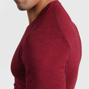 Camiseta de Compresión Deportiva para Hombre, Poliéster y Elastano, Ajustada, Elástica, Transpirable, de Secado Rápido, para Gimnasio y Entrenamiento, OEM Privado - Product Image 5