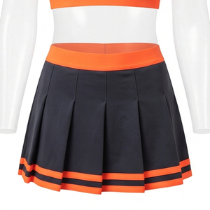 En gros, Tenue de cheerleading All Star imprimée par transfert thermique, avec strass personnalisés et jupe de danse scintillante, modèle avant - Product Image 4