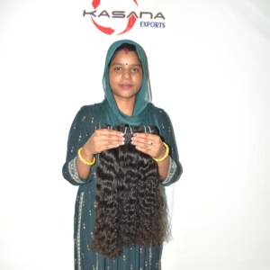 Extensions de cheveux indiens 100% naturels, Remy, de temple indien, double épaisseur, pointes épaisses, cuticules alignées, non traités, tissage machine - Product Image 5