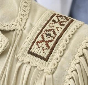 Trendy Wholesale <b>Men's</b> Cream <b>Suede</b> Fringe Western Cowboy <b>Jacket</b> Native Beaded Ranch Wear Custom Logo Available - Product Image 5