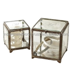 Organizador de joyas de Metal y transparente, caja de cristal de joyería, exhibición de latón, baratija, nuevo estilo moderno - Product Image 6