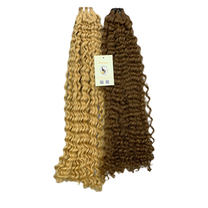 Vente en gros de haute qualité Cuticule bouclée alignée Blonde Brown Bundle Trame de cheveux vierges bruts Cheveux humains vietnamiens - Product Image 1