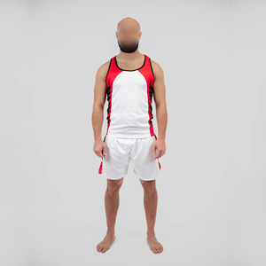 Ensemble de vêtements de boxe et d'arts martiaux unisexe pour adultes, léger, respirant, blanc, noir, rouge, couleurs contrastées, combinaison et short de boxe - Product Image 1