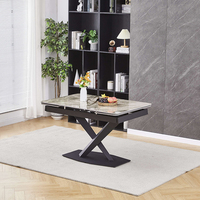 Tables à manger extensibles modernes 1,8 m Table à manger extensible en céramique avec base en acier