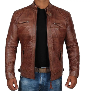 Customized High Quality Leather <b>Jacket</b> Male Oversized Motorcycle <b>Cycling</b> Suit <b>Men</b> Slim Fit Short Coat Casual Style - Product Image 4