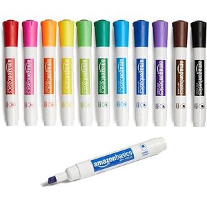 Set di 12 Pennarelli Cancellabili a Secco per Lavagna, Colori Assortiti, a Basso Odore, Punta a Scalpello, per Uso Base - Product Image 1